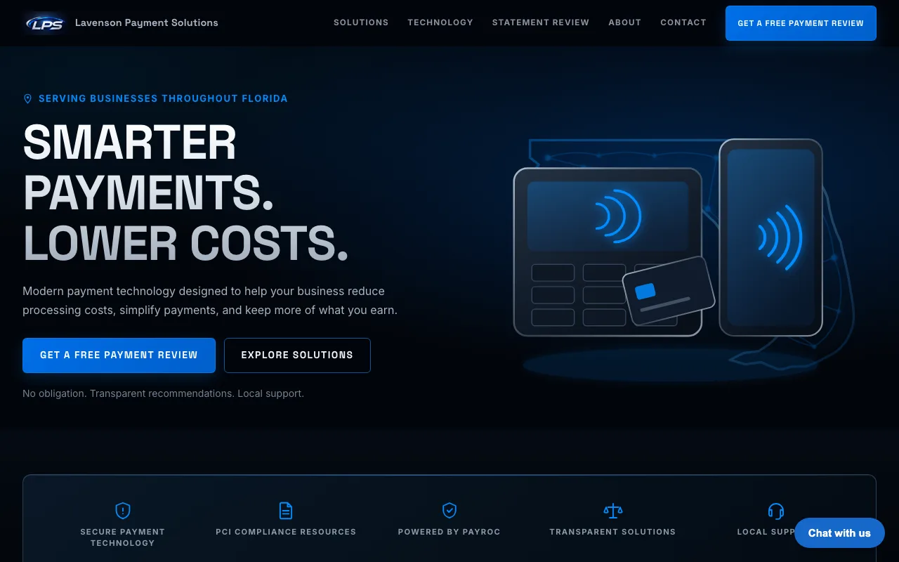 Lavenson Payment Solutions website