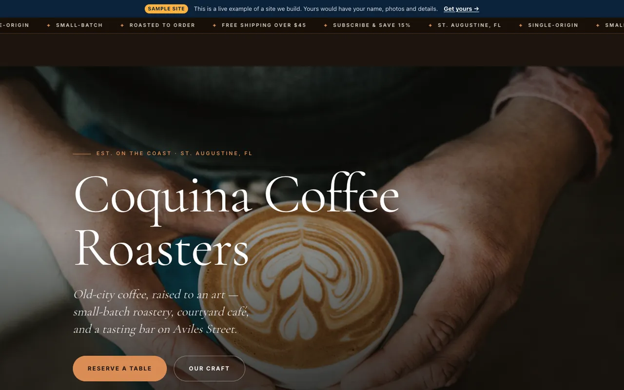 Ascend-level café website by Azuvyn